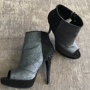 Priced to sell. Silver-Glitter booties